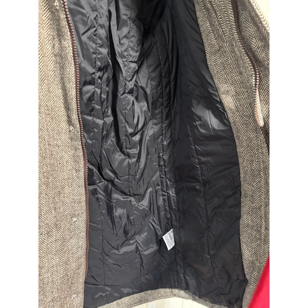 And Now This Brown Herringbone Hooded Coat M - Picture 6 of 12
